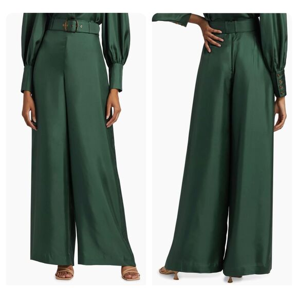NWT Zimmermann Illustration Belted Wide-Leg Pants Size Zimmermann 0 (2-4US) $795 - Picture 1 of 13
